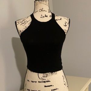 Black high neck, racer back tank